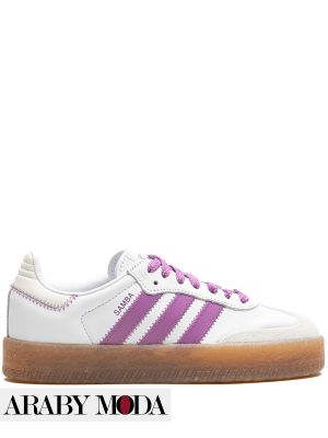 Adidas Samba Sneakers with Purple Stripes Gives a Soft Feminine Image