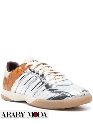 Adidas x Wales Bonner Samba sneakers in brown and silver shiny leather