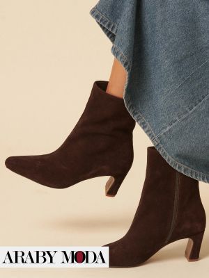 Classic suede ankle boots for the warm winter season Classic suede ankle boots for the warm winter season