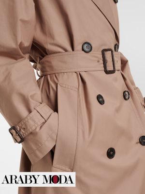 A long Max Mara winter trench coat showcases classic luxury A long Max Mara winter trench coat showcases classic luxury