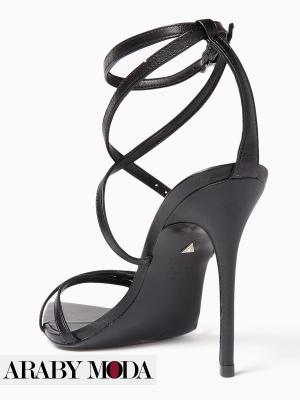 Schutz shiny leather sandals with ankle straps