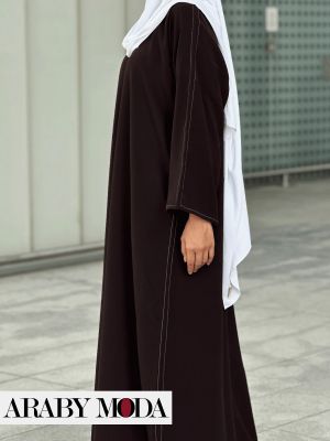 Brown autumn abaya shows your ability to express yourself this season