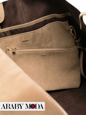 Image of the Boss Suede Bag's Internal Capacity with the Boss Small Bag