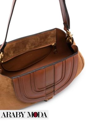 Chloe Marcie Suede Bag with Burnt Brown Leather