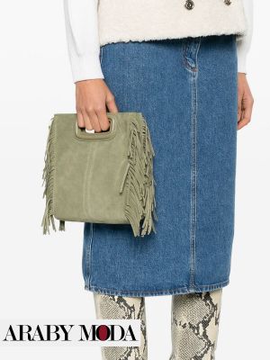 Maje Suede Bag with Tassels Match with Winter Style