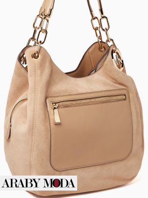 Michael Kors Lillie Suede Bag with Leather Exterior Pocket