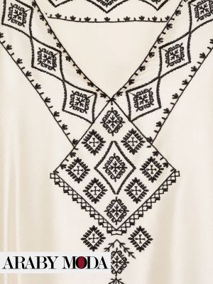 Closed Image on Mango Satin Kaftan Embroidery