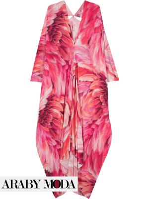 Roberto Cavalli feather-print kaftan - front photo