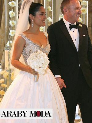 Salma Hayek wedding dress from Balenciaga