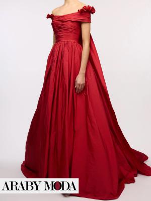 Red Elie Saab evening dress made of taffeta