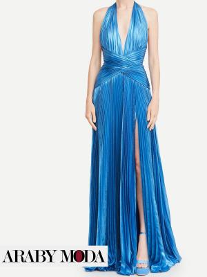 Zuhair Murad blue chiffon evening dress