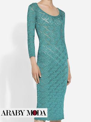 Dolce & Gabbana crocheted midi dress in blue