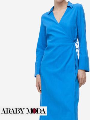 HM blue wrap dress