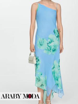 Mango blue floral dress