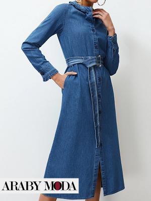 Trendyol blue jeans dress for a modern look