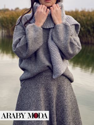 Grey winter outfit indicates softness and elegance