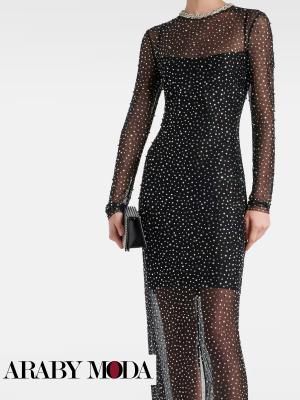 Black Crystal Evening Dress