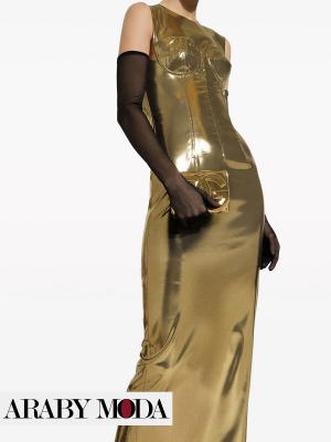 D&G metallic gold maxi dress