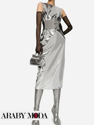 Dolce & Gabbana metallic midi dress