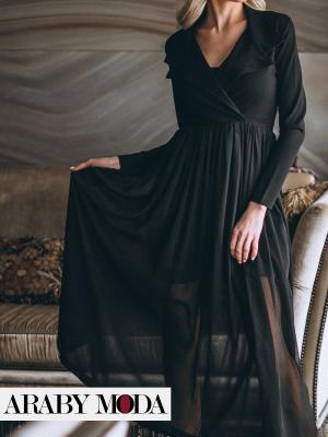 Simple and Feminine Black Evening Dress