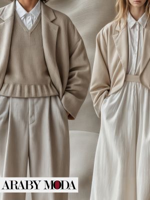 اوتفيت مونوكروم بدرجات البيج يعمل على ان يمنحك صورة اكثر نحافة في اطلالات الشتاء