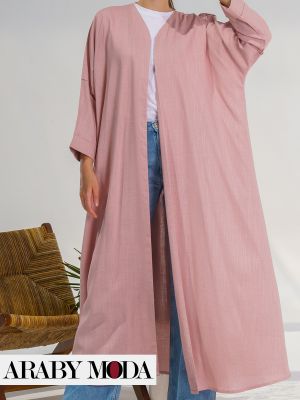 Pink abaya that exudes spring and summer vitality with its simple, elegant design