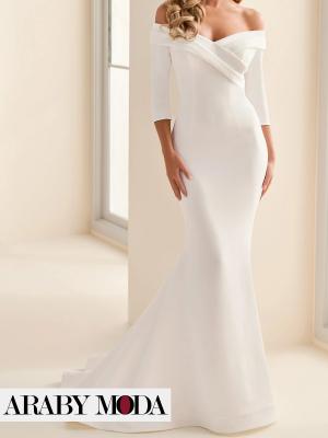 Non-shiny jersey bridal dress to charm everyone with elegance