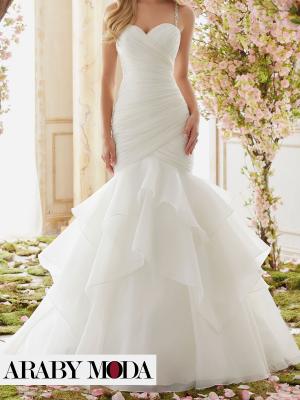 Organza wedding dress with crystal beading